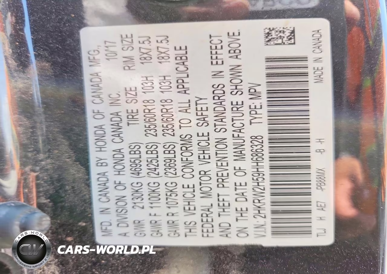 2017 Honda Cr-V Ex VIN:2HKRW2H59HH686328 - 12