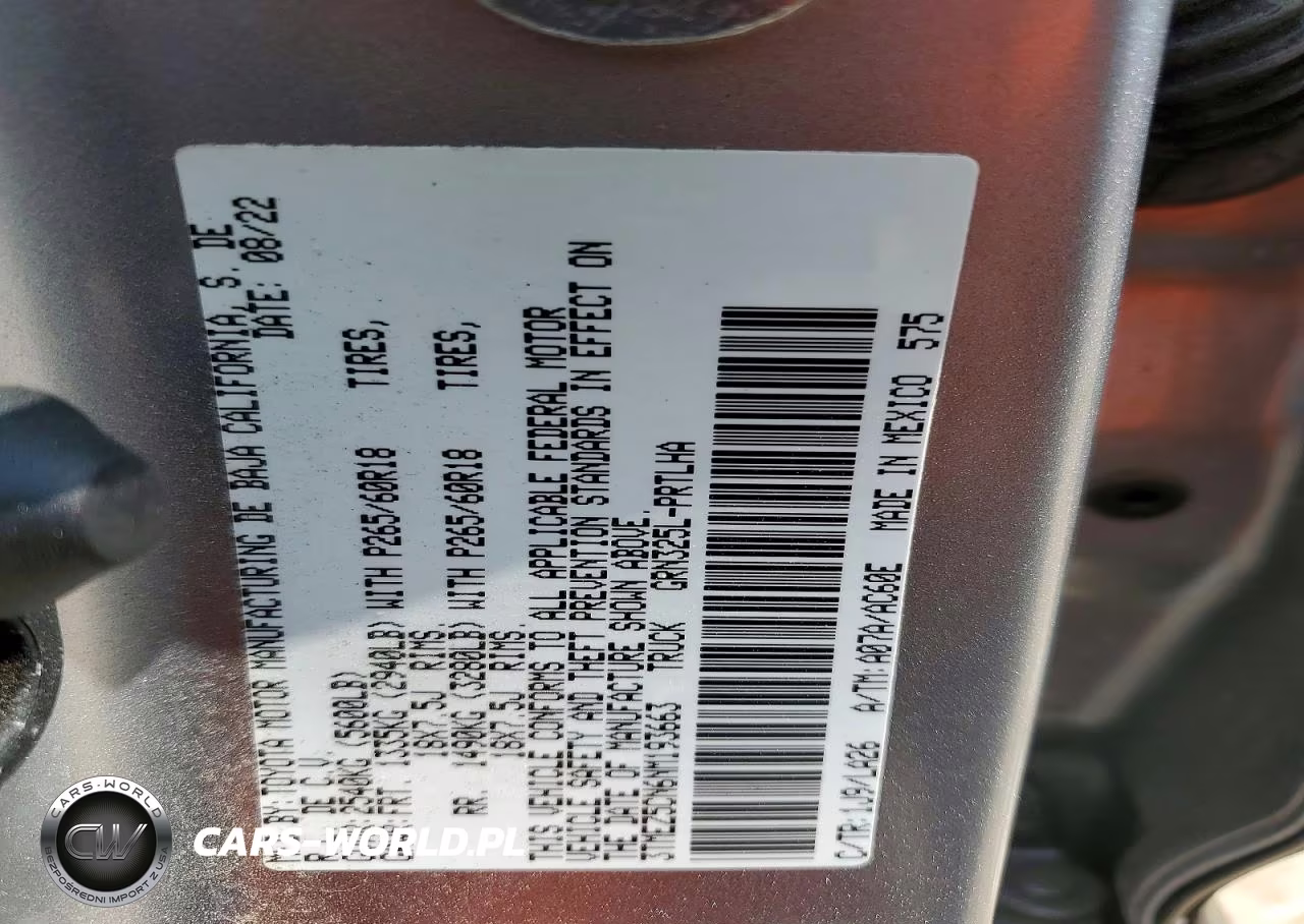 2022 Toyota Tacoma Limited VIN:3TMEZ5CN6NM193663 - 12