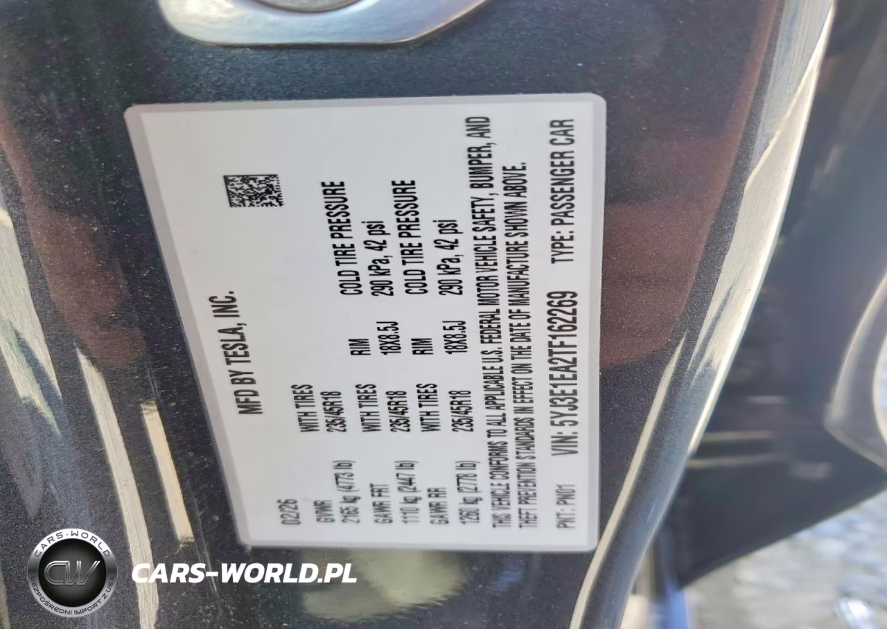 2026 Tesla Model 3 VIN:5YJ3E1EA2TF162269 - 13
