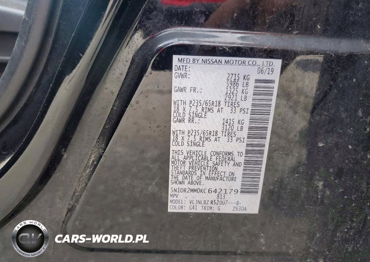 2019 Nissan Pathfinder S VIN:5N1DR2MM0KC642179 - 13