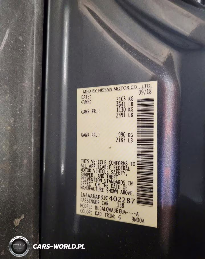 2018 Nissan Maxima 3.5 S VIN:1N4AA6AP8JC402287 - 12