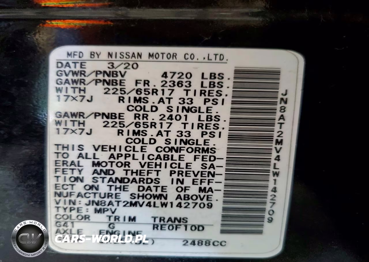 2020 Nissan Rogue Sv VIN:JN8AT2MV4LW142709 - 12