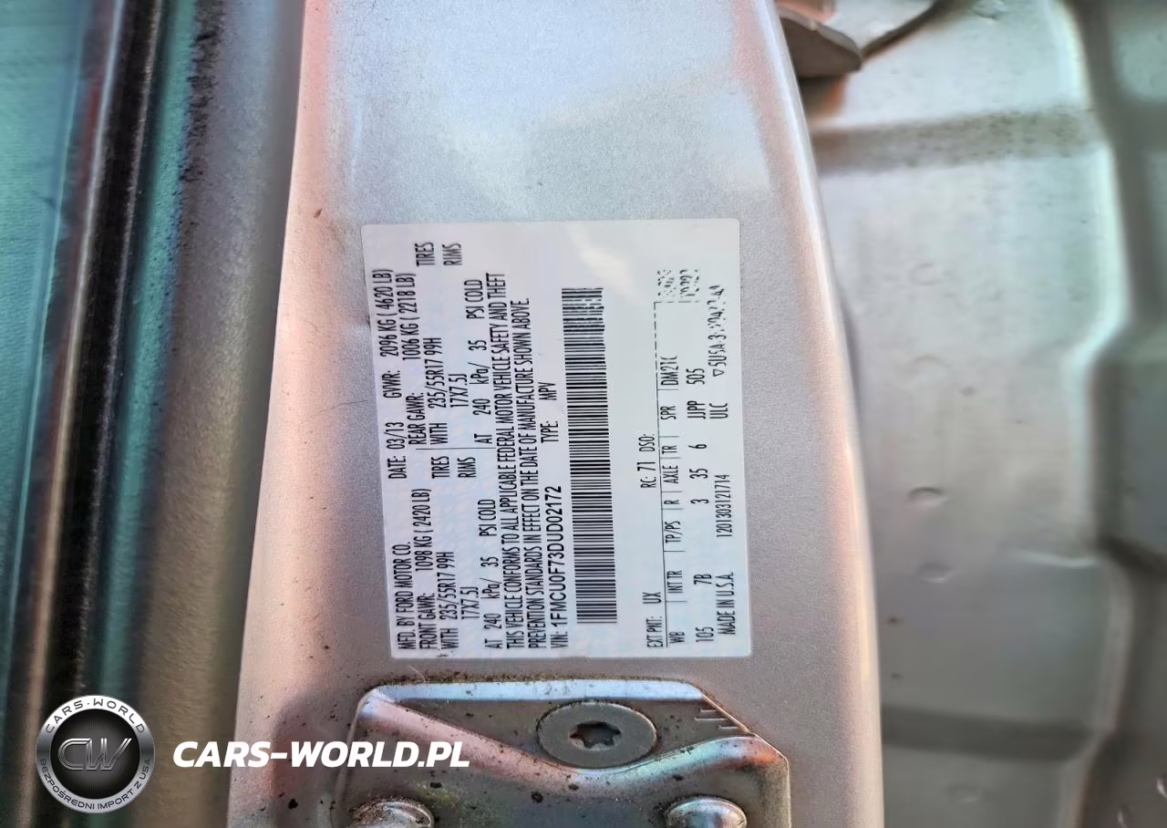 2013 Ford Escape S VIN:1FMCU0F73DUD02172 - 13