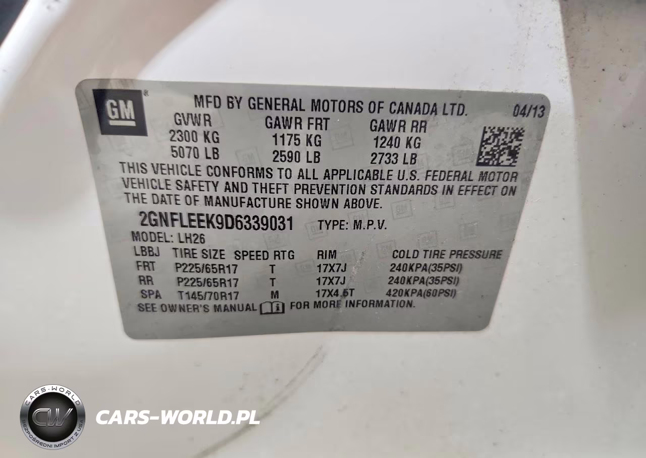 2013 Chevrolet Equinox Lt VIN:2GNFLEEK9D6339031 - 13