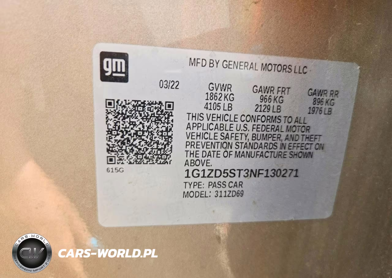 2022 Chevrolet Malibu Lt VIN:1G1ZD5ST3NF130271 - 12