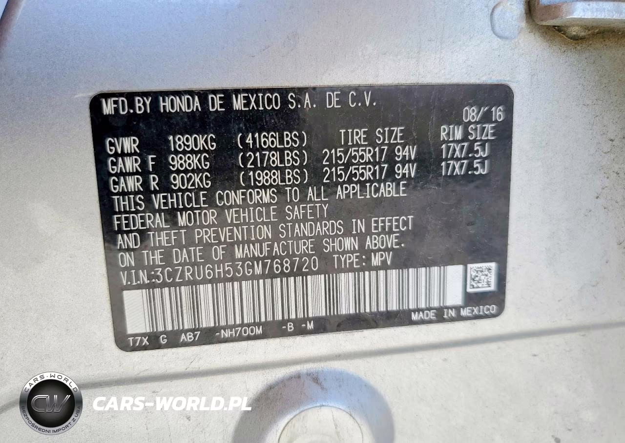 2016 Honda Hr-V Ex VIN:3CZRU6H53GM768720 - 13