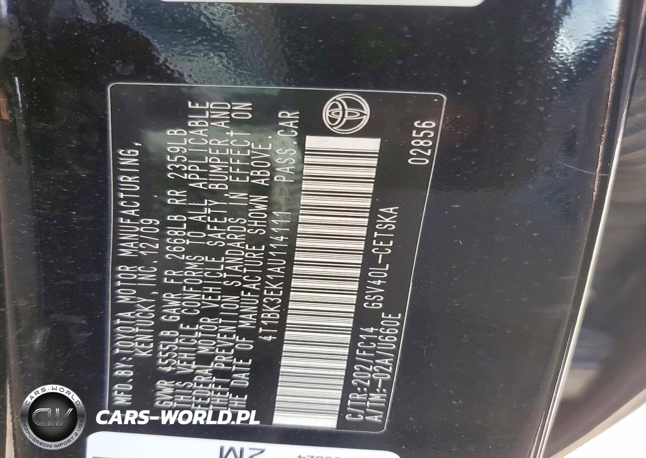 2010 Toyota Camry Se V6 VIN:4T1BK3EK1AU114111 - 12