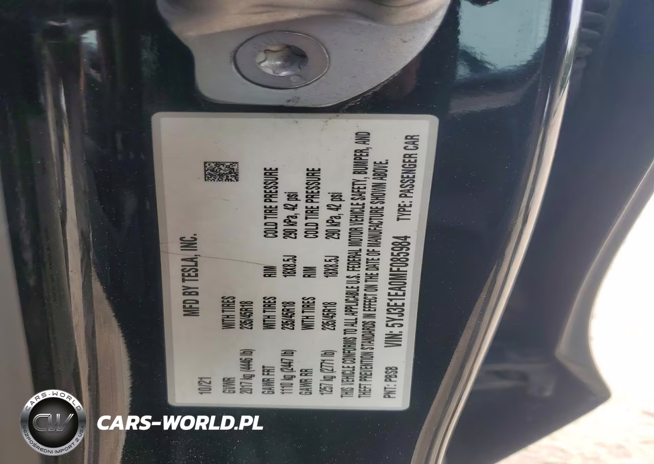 2021 Tesla Model 3 VIN:5YJ3E1EA0MF085984 - 12