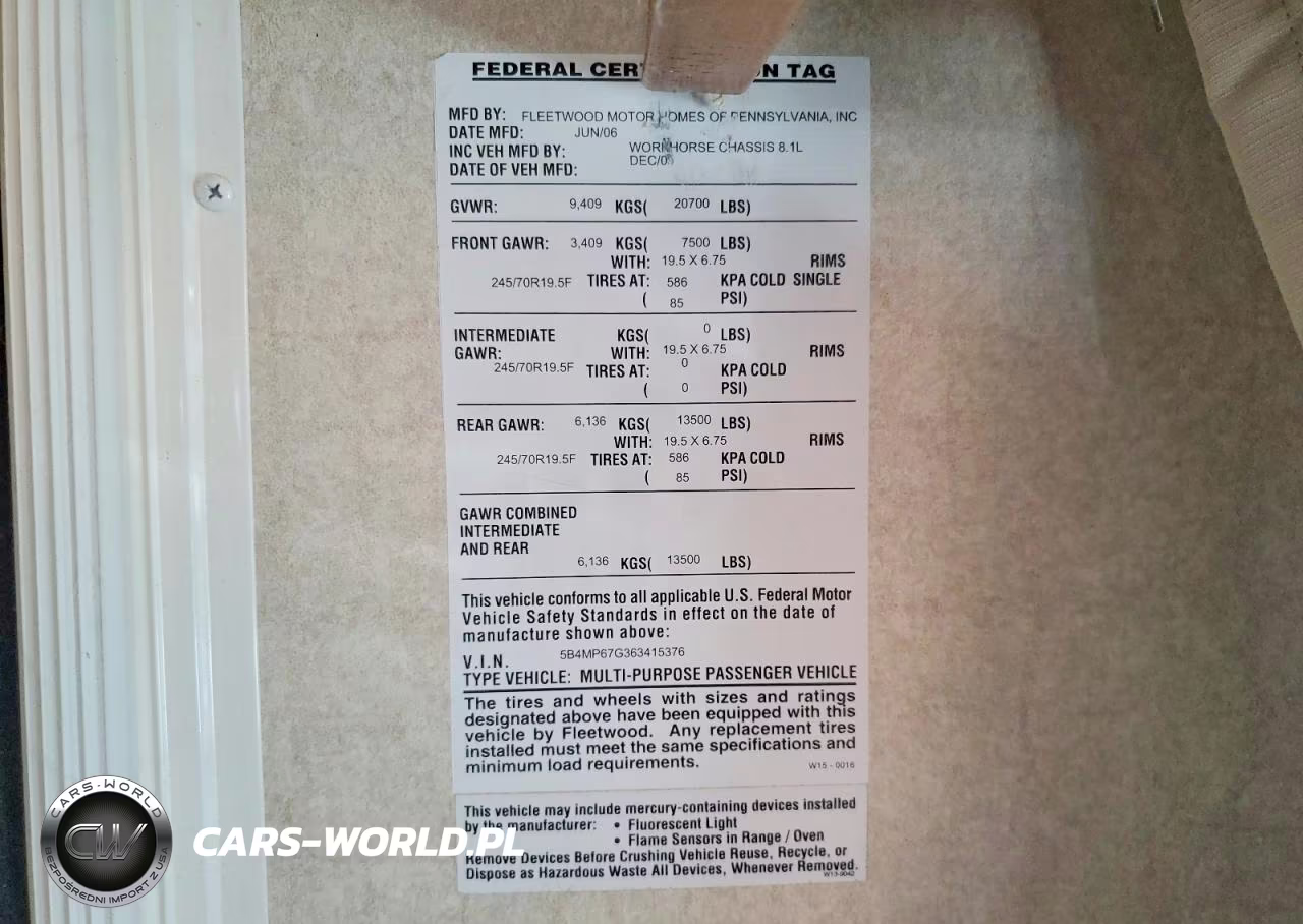 2006 Fleetwood Fiesta Rv VIN:5B4MP67G363415376 - 10