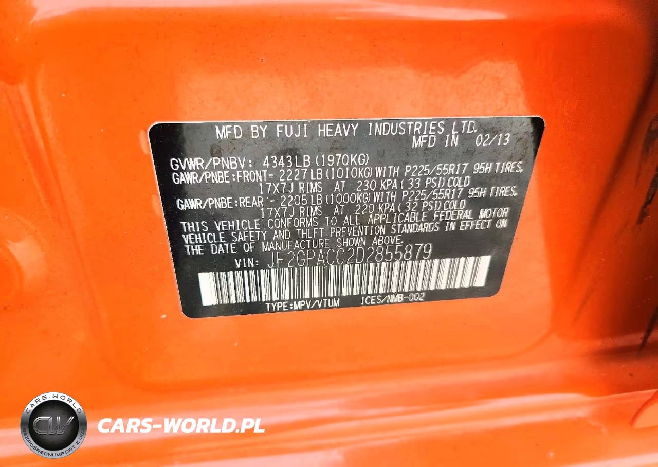 2013 Subaru Xv Crosstrek 2.0 Premium VIN:JF2GPACC2D2855879 - 13