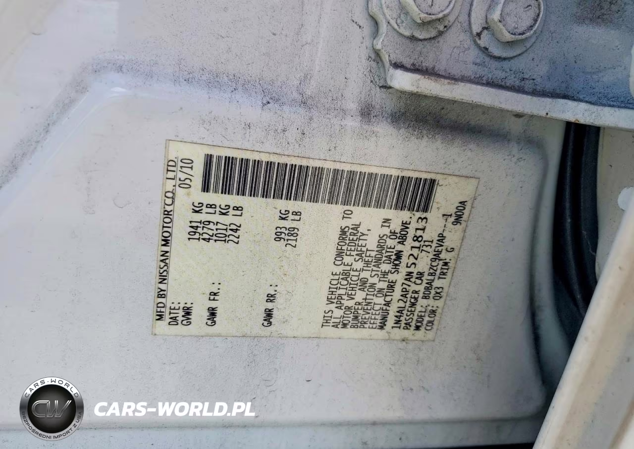 2010 Nissan Altima 2.5 VIN:1N4AL2AP7AN521813 - 12