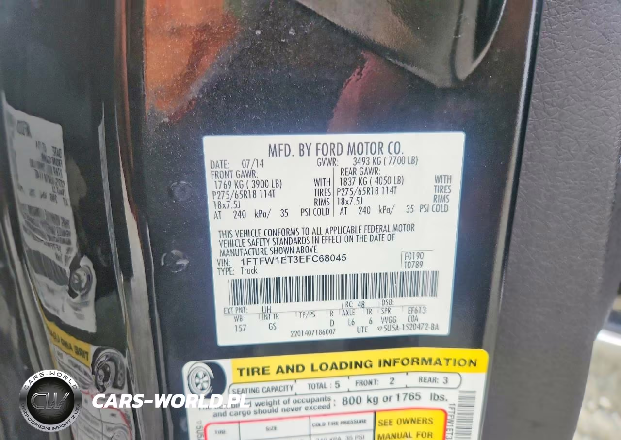 2014 Ford F150 Supercrew VIN:1FTFW1ET3EFC68045 - 13