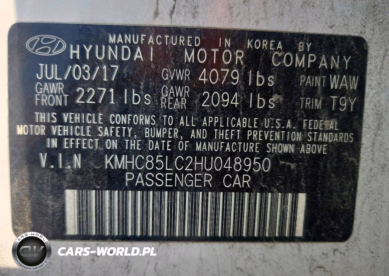 2017 Hyundai Ioniq Limited VIN:KMHC85LC2HU048950 - 12