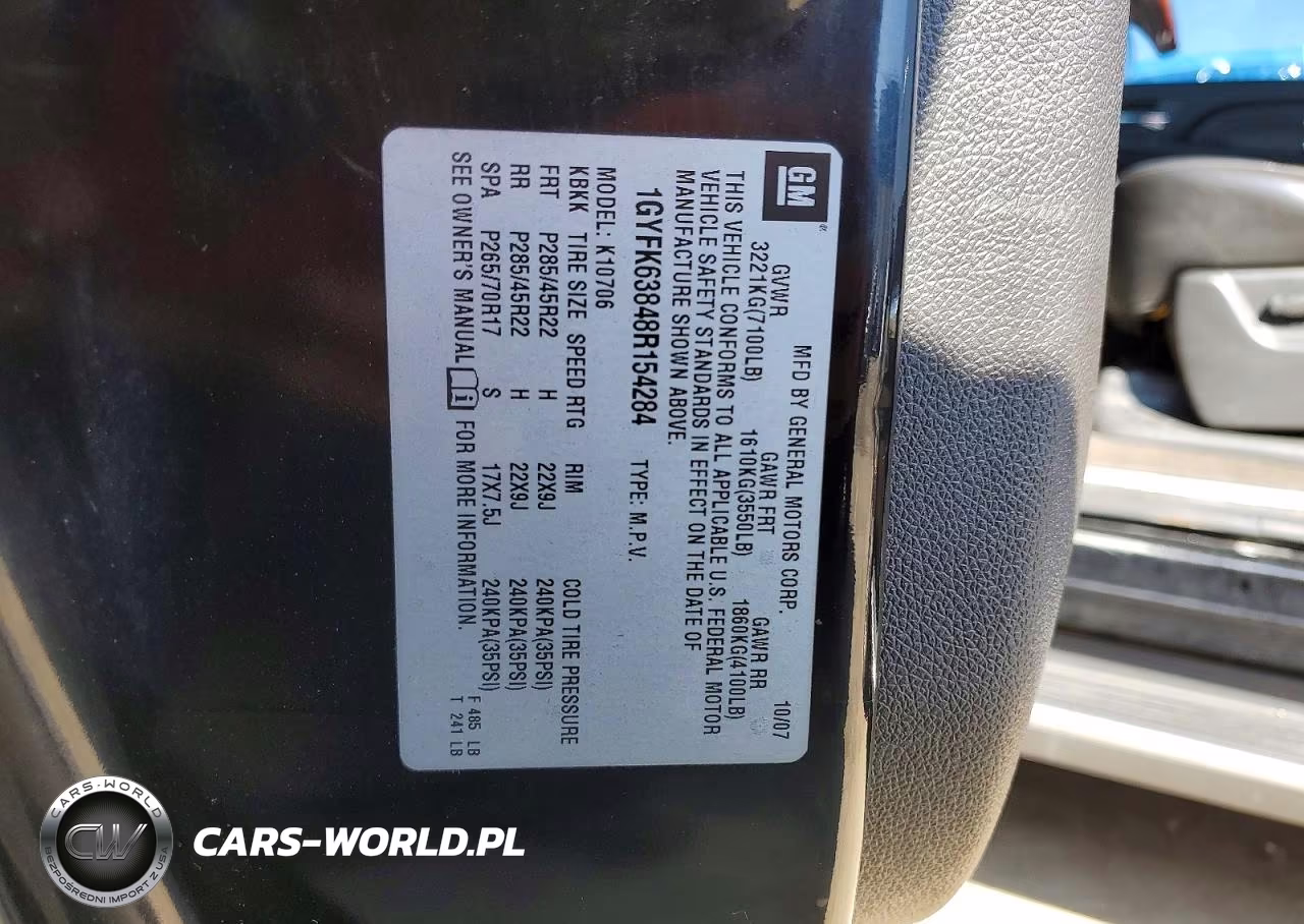 2008 Cadillac Escalade Luxury VIN:1GYFK63848R154284 - 13