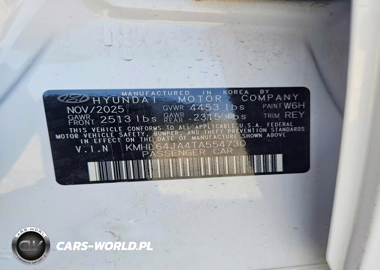 2026 Hyundai Sonata Sel Sport VIN:KMHL64JA4TA554730 - 13
