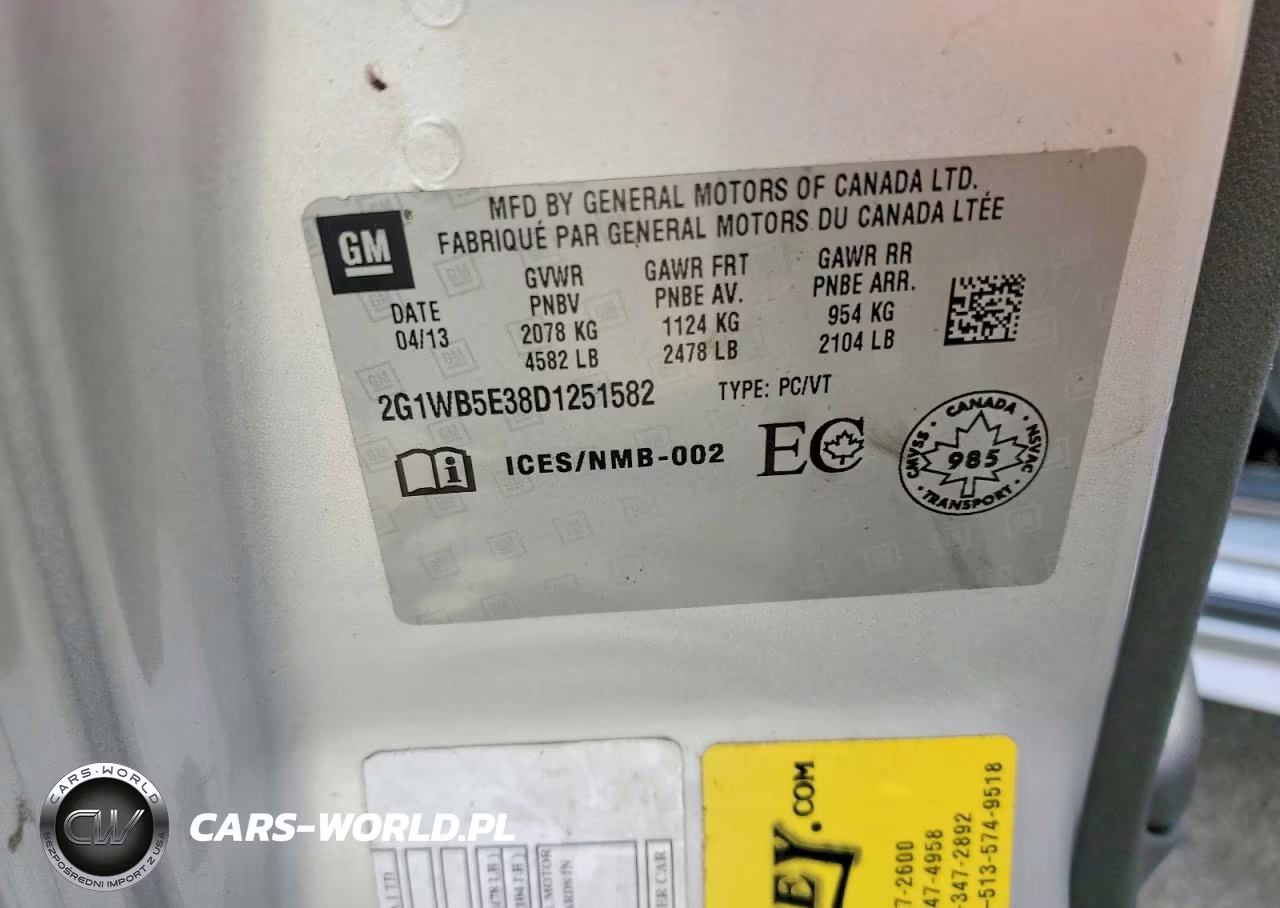 2013 Chevrolet Impala Lt VIN:2G1WB5E38D1251582 - 12