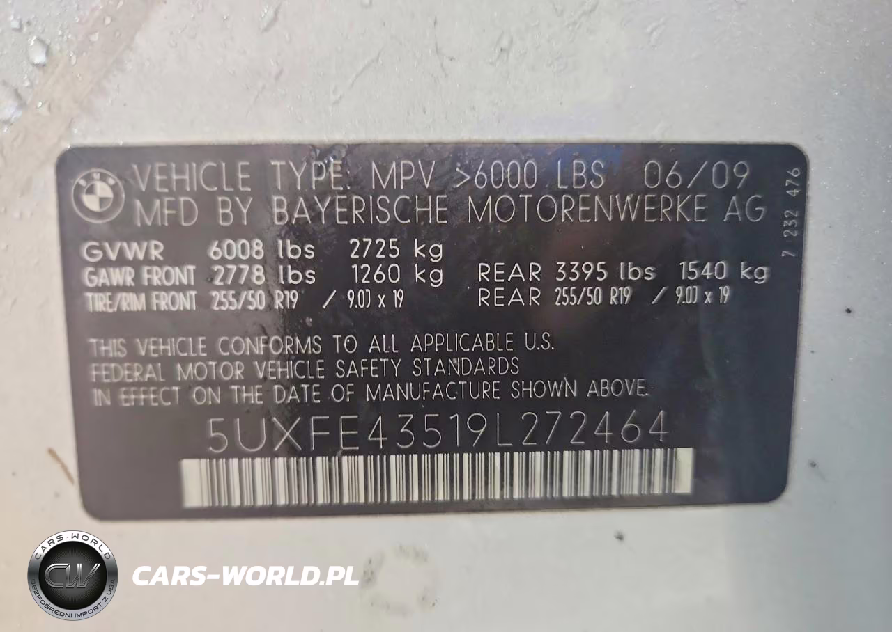 2009 BMW X5 xDrive30I VIN:5UXFE43519L272464 - 13