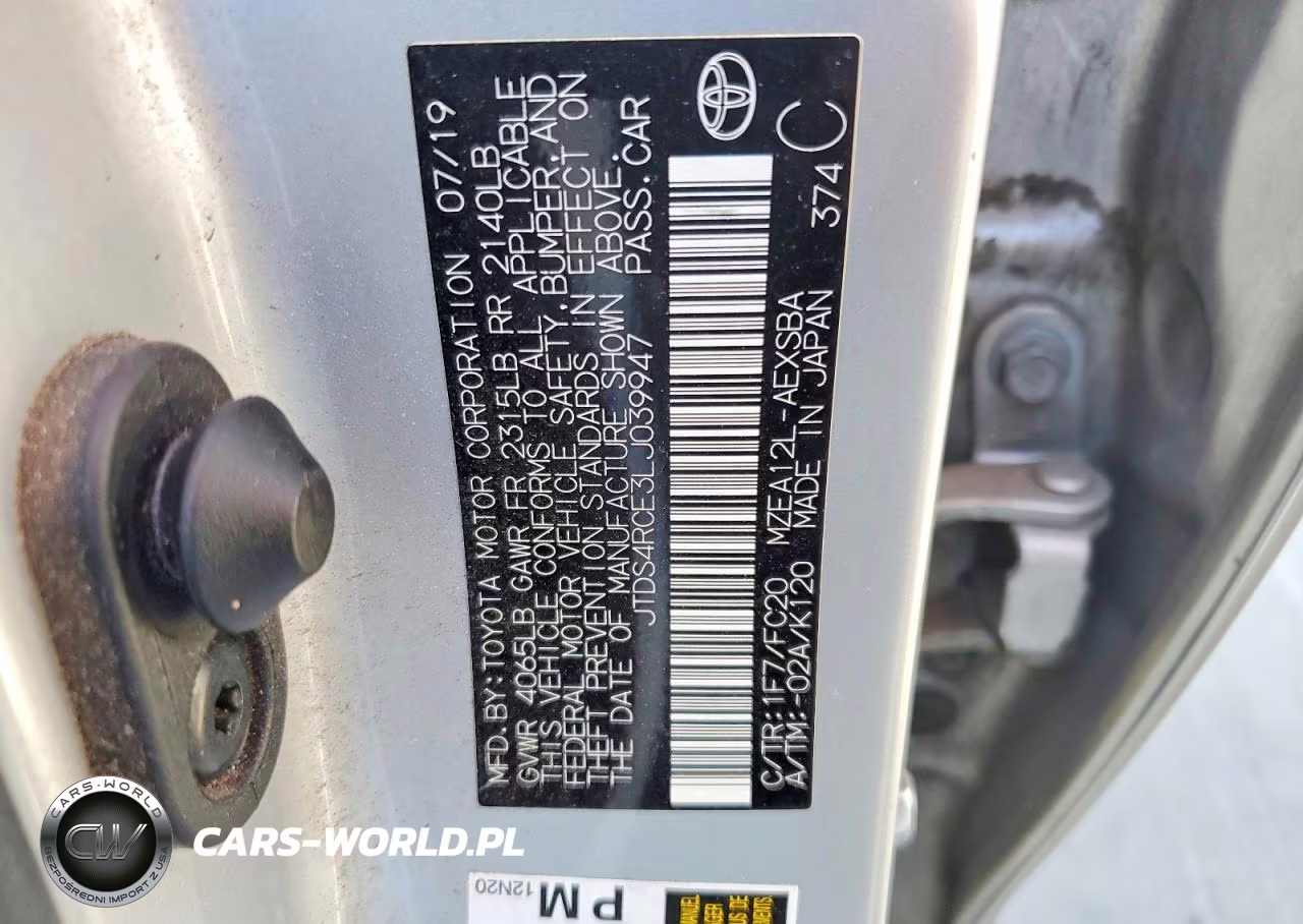2020 Toyota Corolla Se VIN:JTDS4RCE3LJ039947 - 12