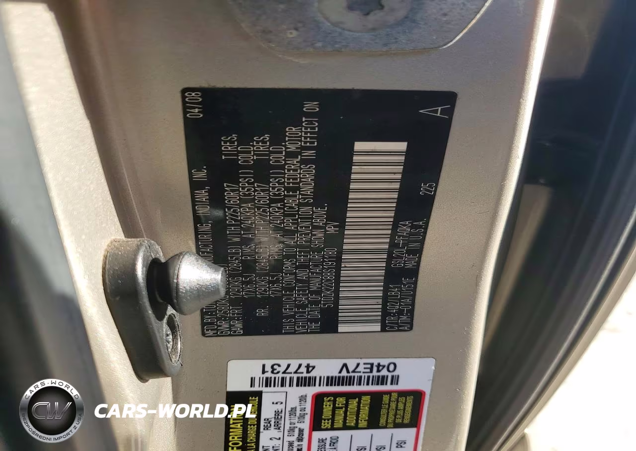 2008 Toyota Sienna Xle VIN:5TDZK22C88S191180 - 13