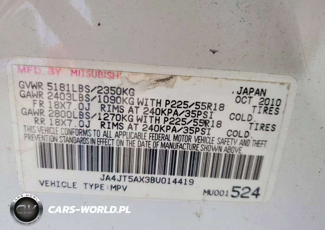 2011 Mitsubishi Outlander Gt VIN:JA4JT5AX3BU014419 - 13