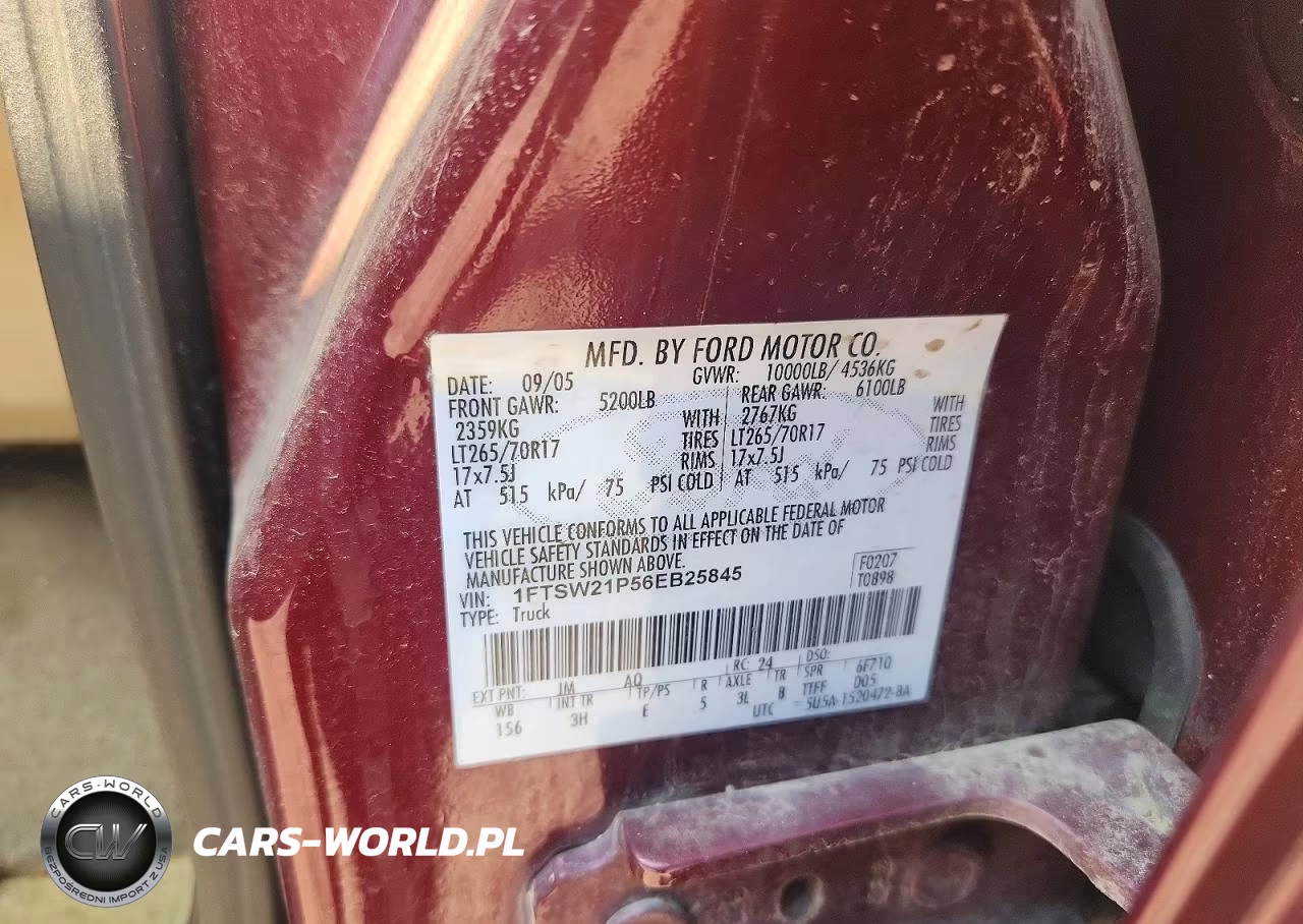 2006 Ford F250 Super Duty VIN:1FTSW21P56EB25845 - 12