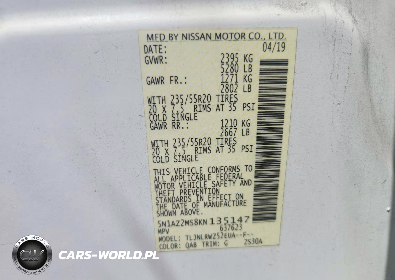 2019 Nissan Murano Sl VIN:5N1AZ2MS8KN135147 - 14