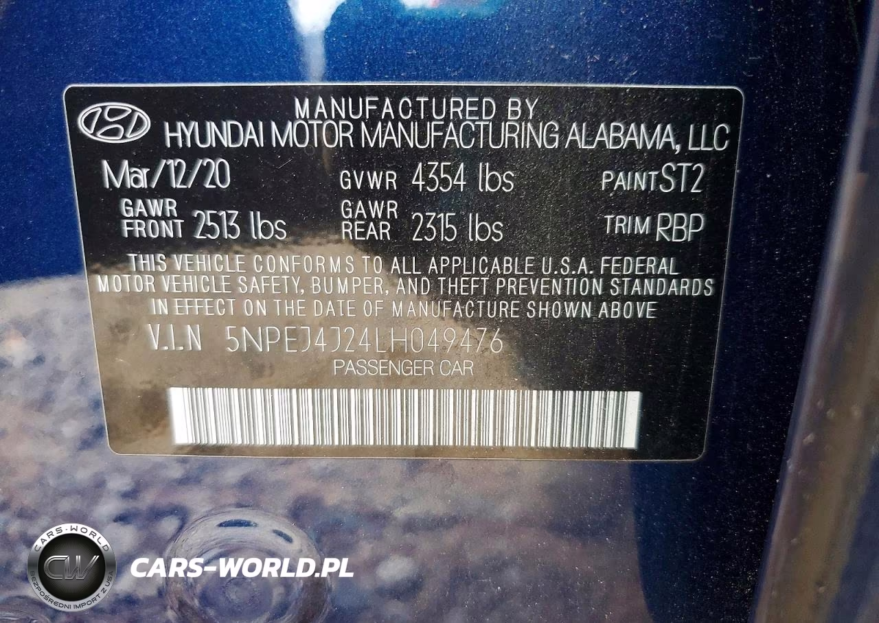 2020 Hyundai Sonata Sel Plus VIN:5NPEJ4J24LH049476 - 12