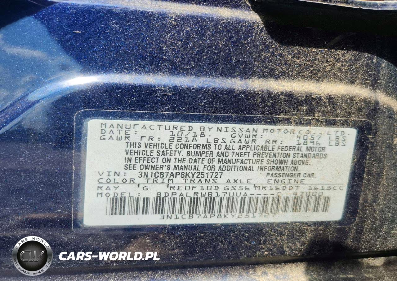 2019 Nissan Sentra Sr Turbo VIN:3N1CB7AP8KY251727 - 13