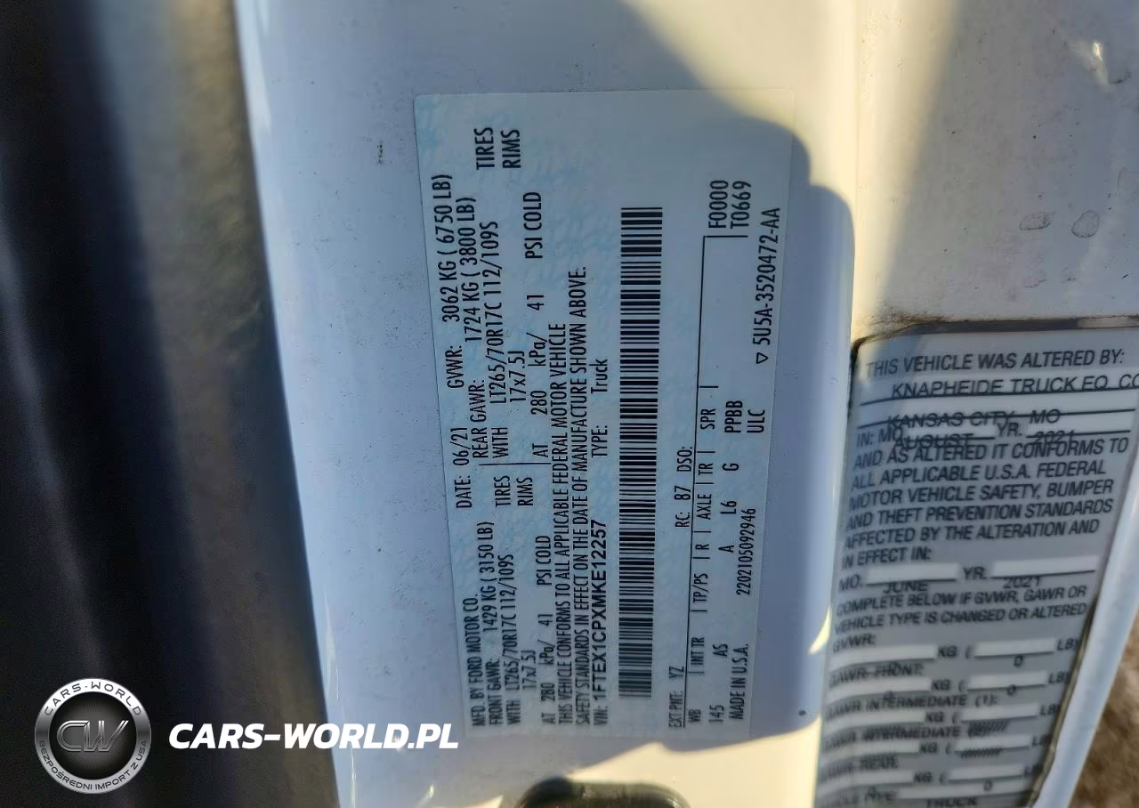 2021 Ford F150 Super Cab VIN:1FTEX1CPXMKE12257 - 12