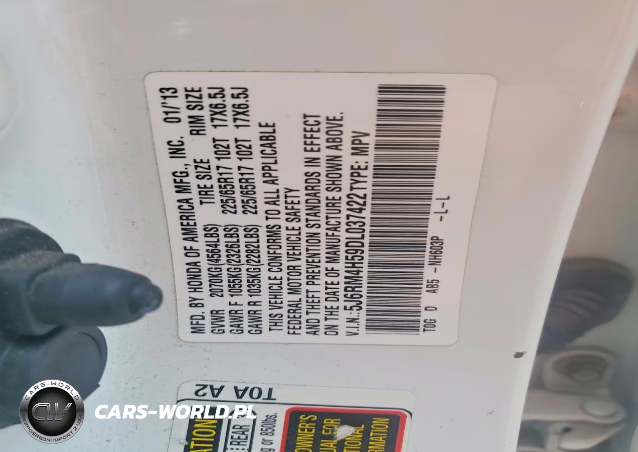 2013 Honda Cr-V Ex VIN:5J6RM4H59DL037422 - 14