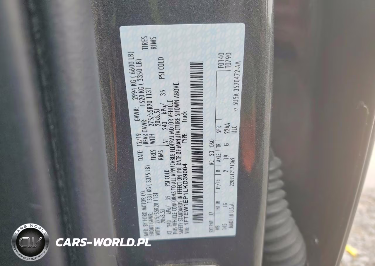 2020 Ford F150 Supercrew VIN:1FTEW1EP1LKD39004 - 12
