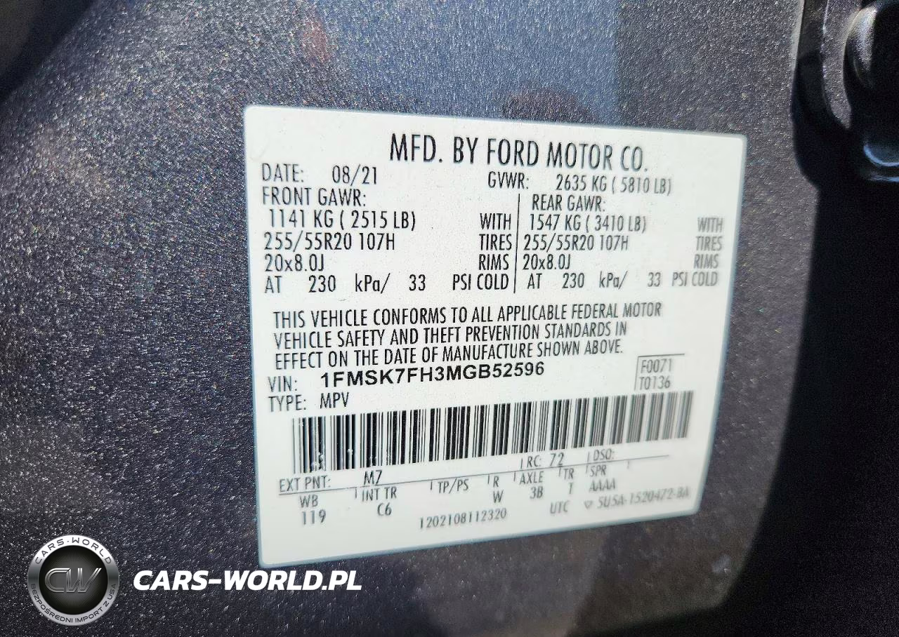 2021 Ford Explorer Limited VIN:1FMSK7FH3MGB52596 - 14