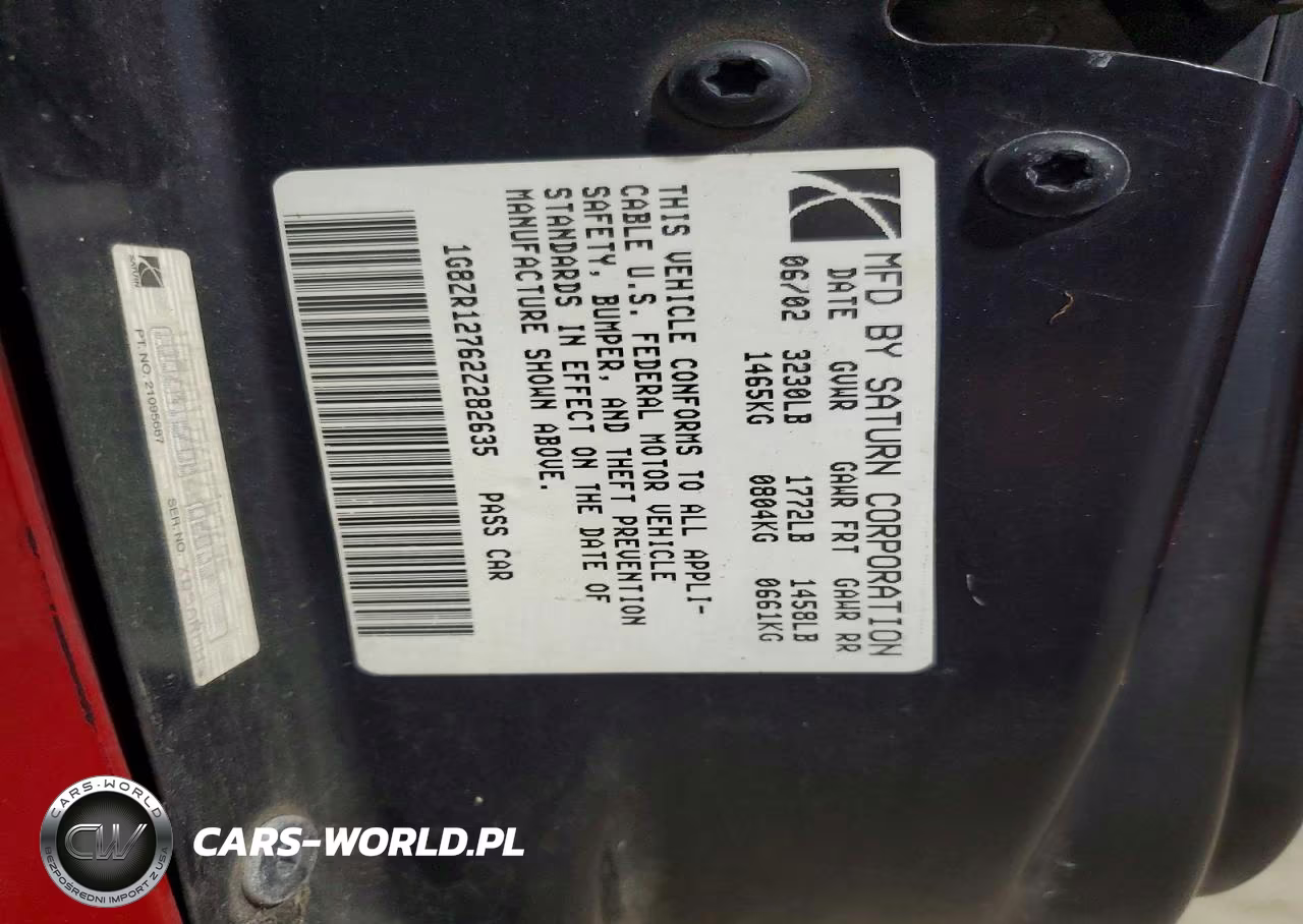 2002 Saturn Sc2 VIN:1G8ZR12762Z282635 - 12