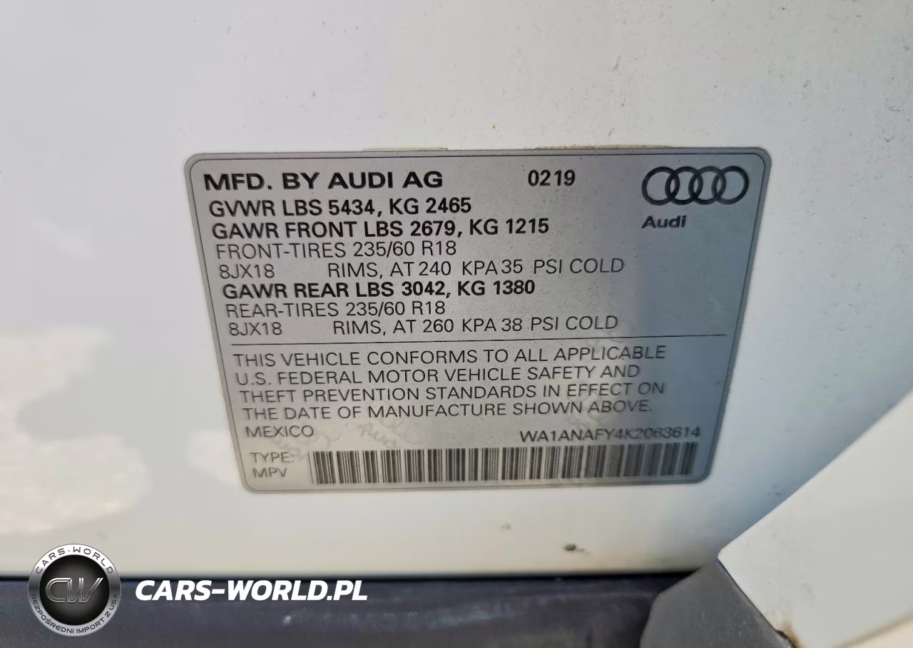 2019 Audi Q5 Premium VIN:WA1ANAFY4K2063614 - 14