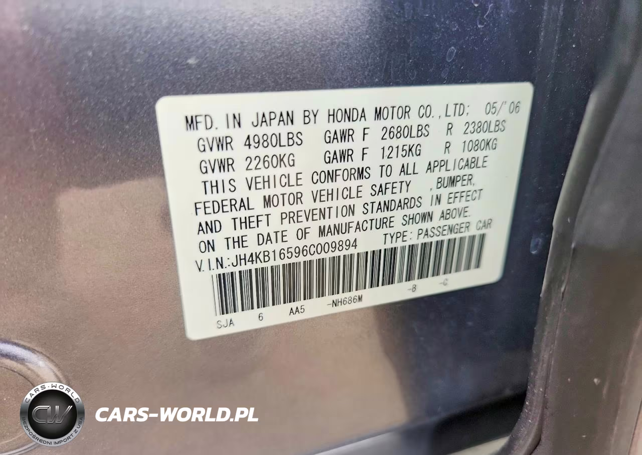 2006 Acura Rl VIN:JH4KB16596C009894 - 12