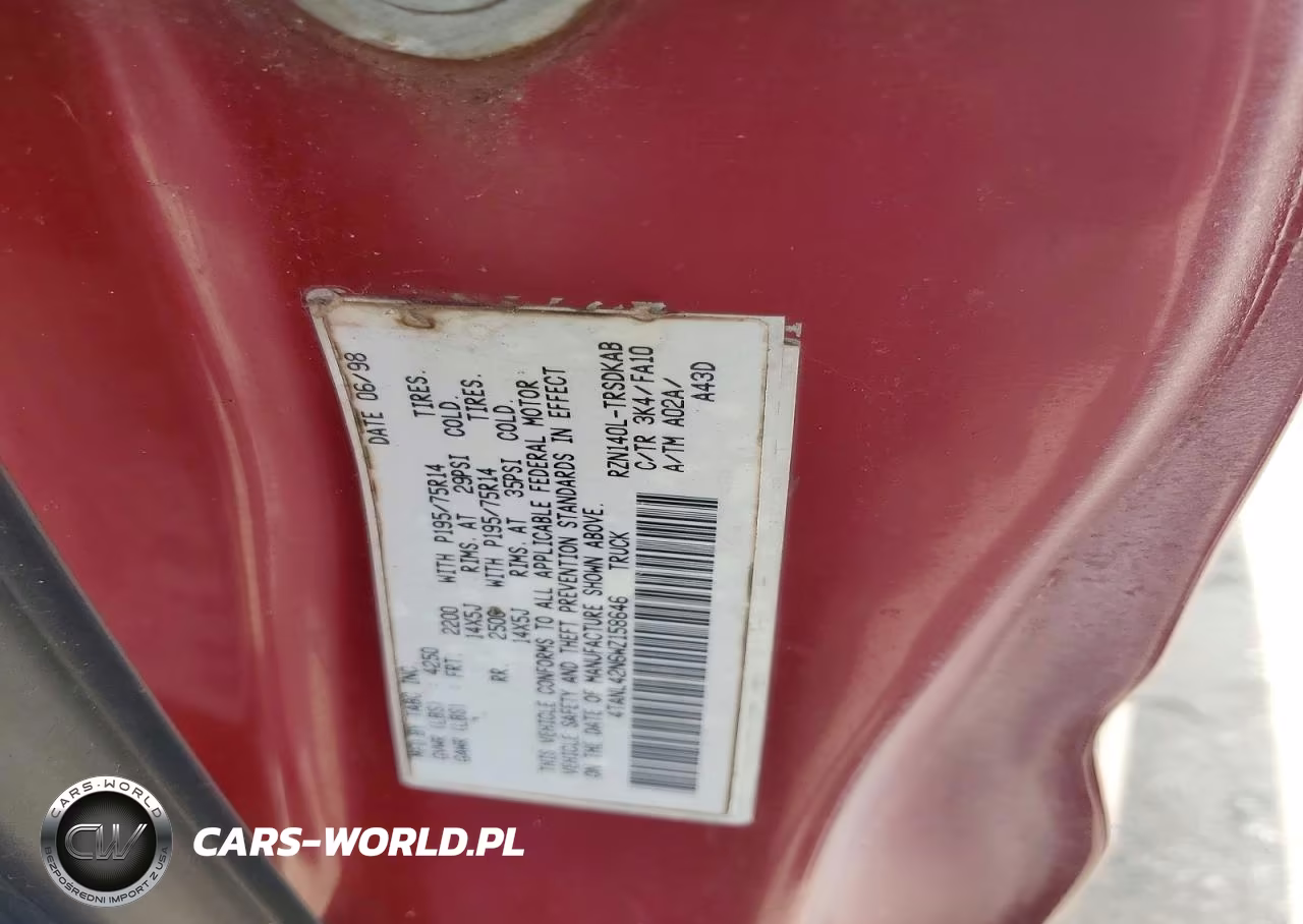 1998 Toyota Tacoma Base VIN:4TANL42N6WZ158646 - 12