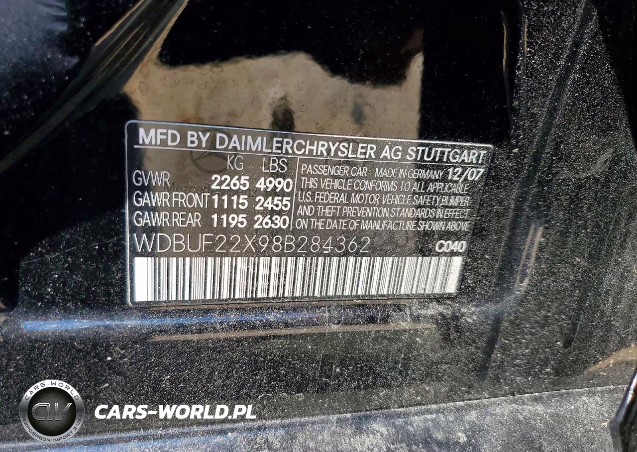 2008 Mercedes-Benz E 320 Cdi VIN:WDBUF22X98B284362 - 12