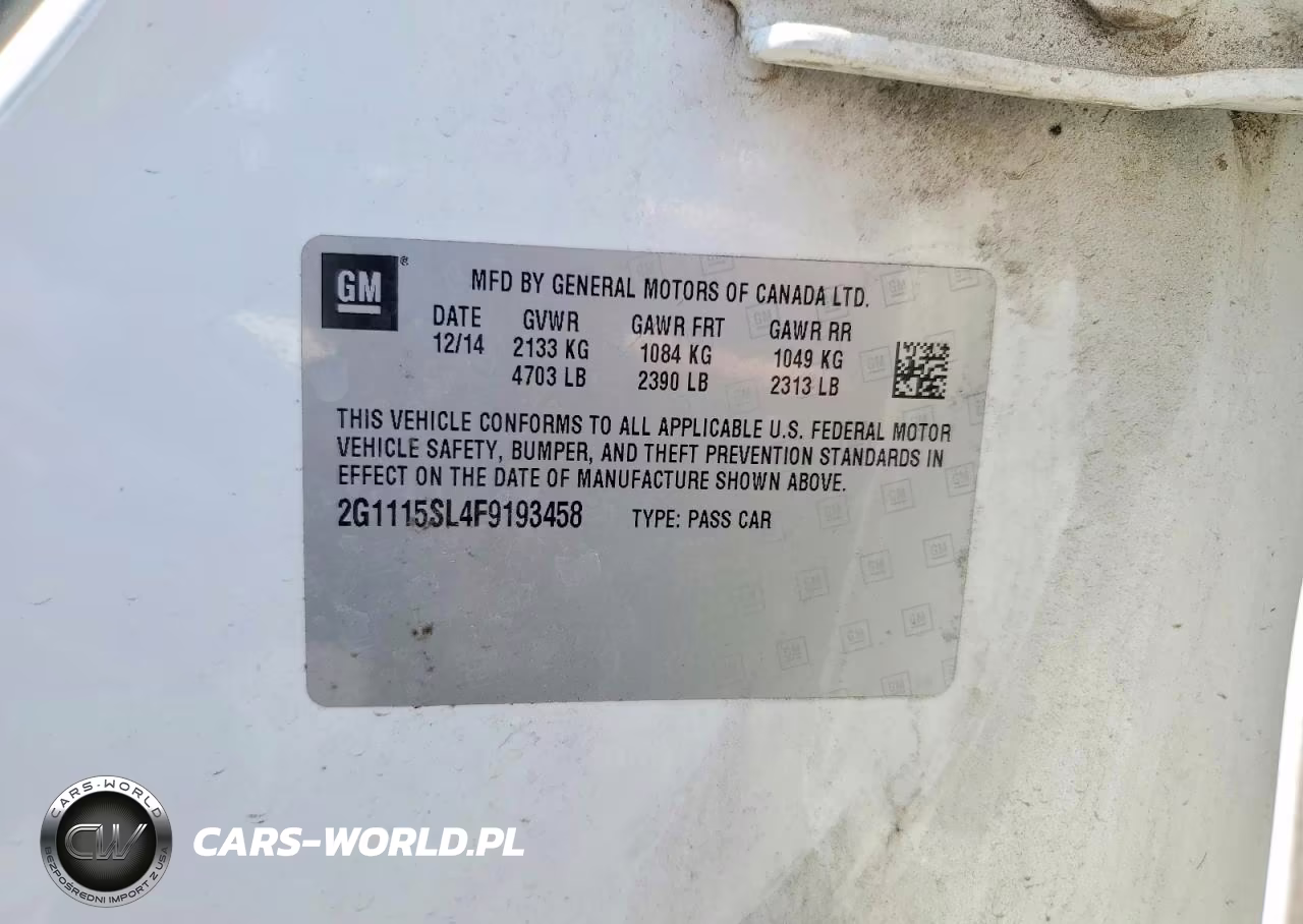 2015 Chevrolet Impala Lt VIN:2G1115SL4F9193458 - 12