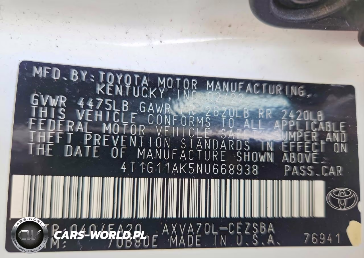 2022 Toyota Camry Se VIN:4T1G11AK5NU668938 - 12