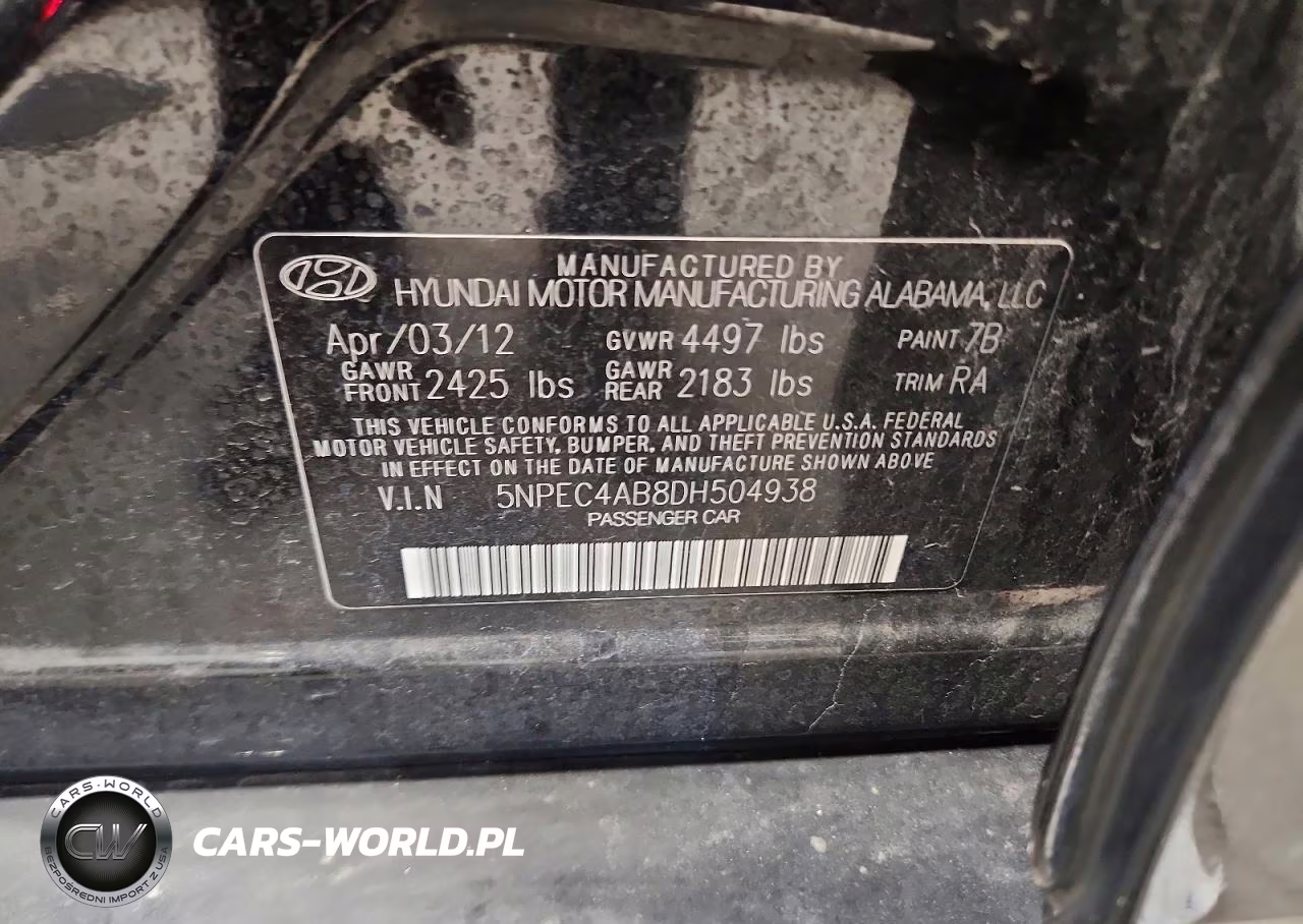 2013 Hyundai Sonata Limited 2.0T VIN:5NPEC4AB8DH504938 - 12