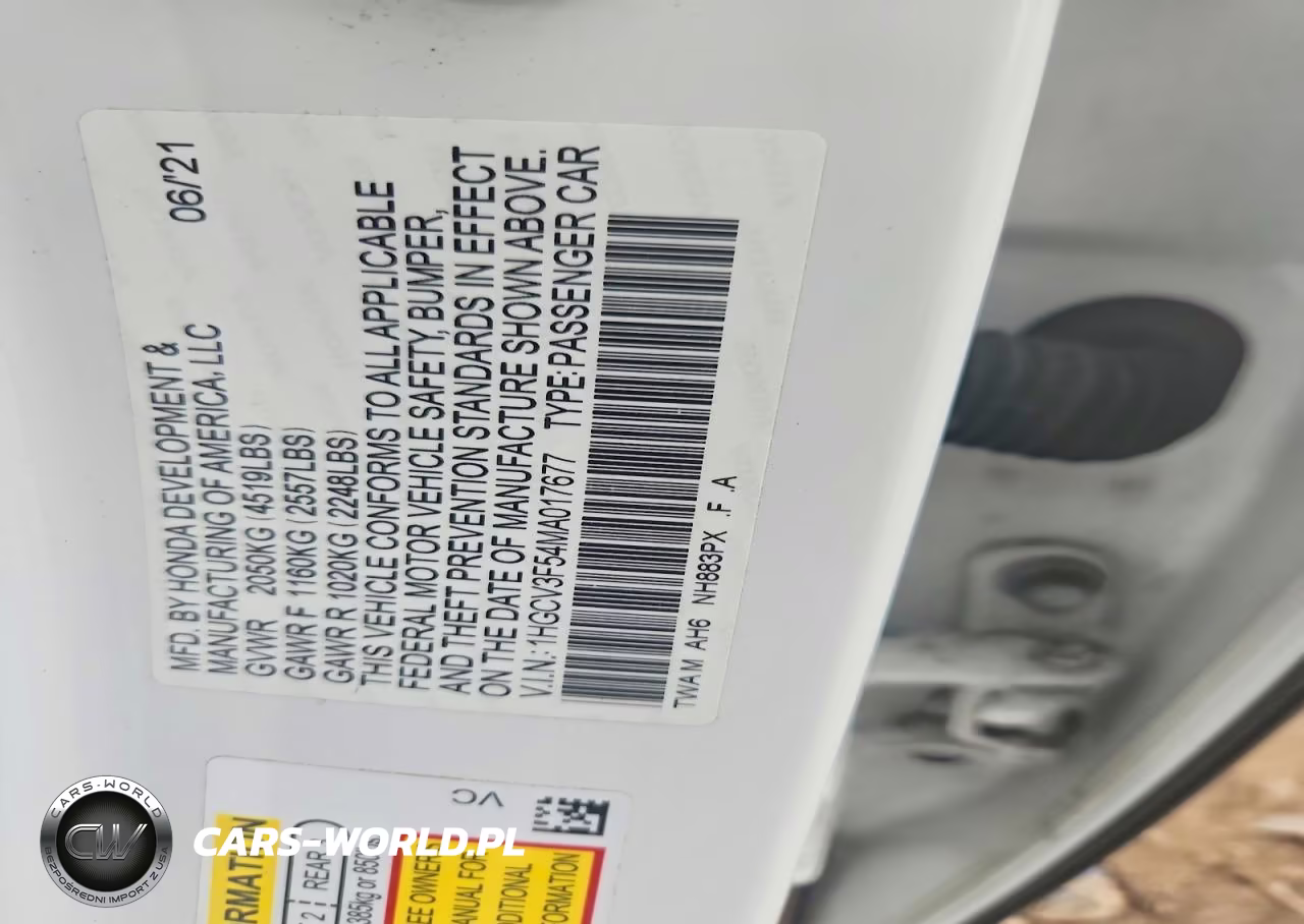 2021 Honda Accord Hybrid Exl VIN:1HGCV3F54MA017677 - 13