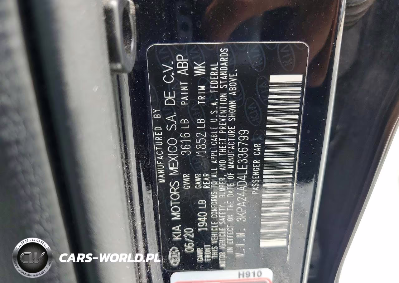 2020 Kia Rio Lx VIN:3KPA24AD4LE336799 - 12