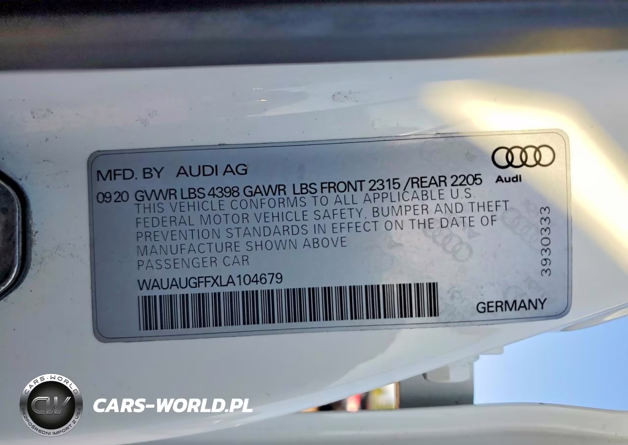 2020 Audi A3 Premium VIN:WAUAUGFFXLA104679 - 12