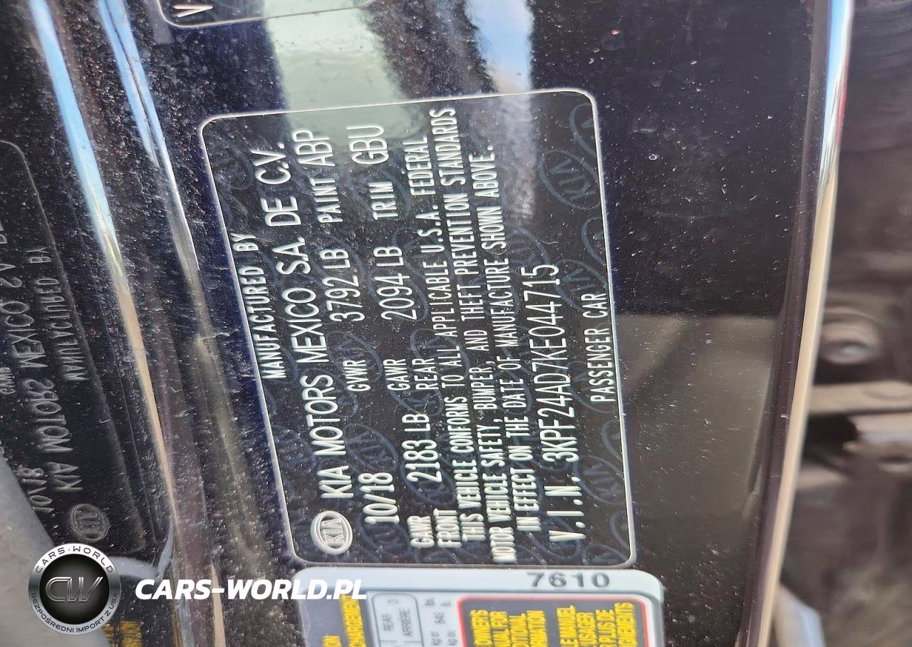 2019 Kia Forte Lxs VIN:3KPF24AD7KE044715 - 12