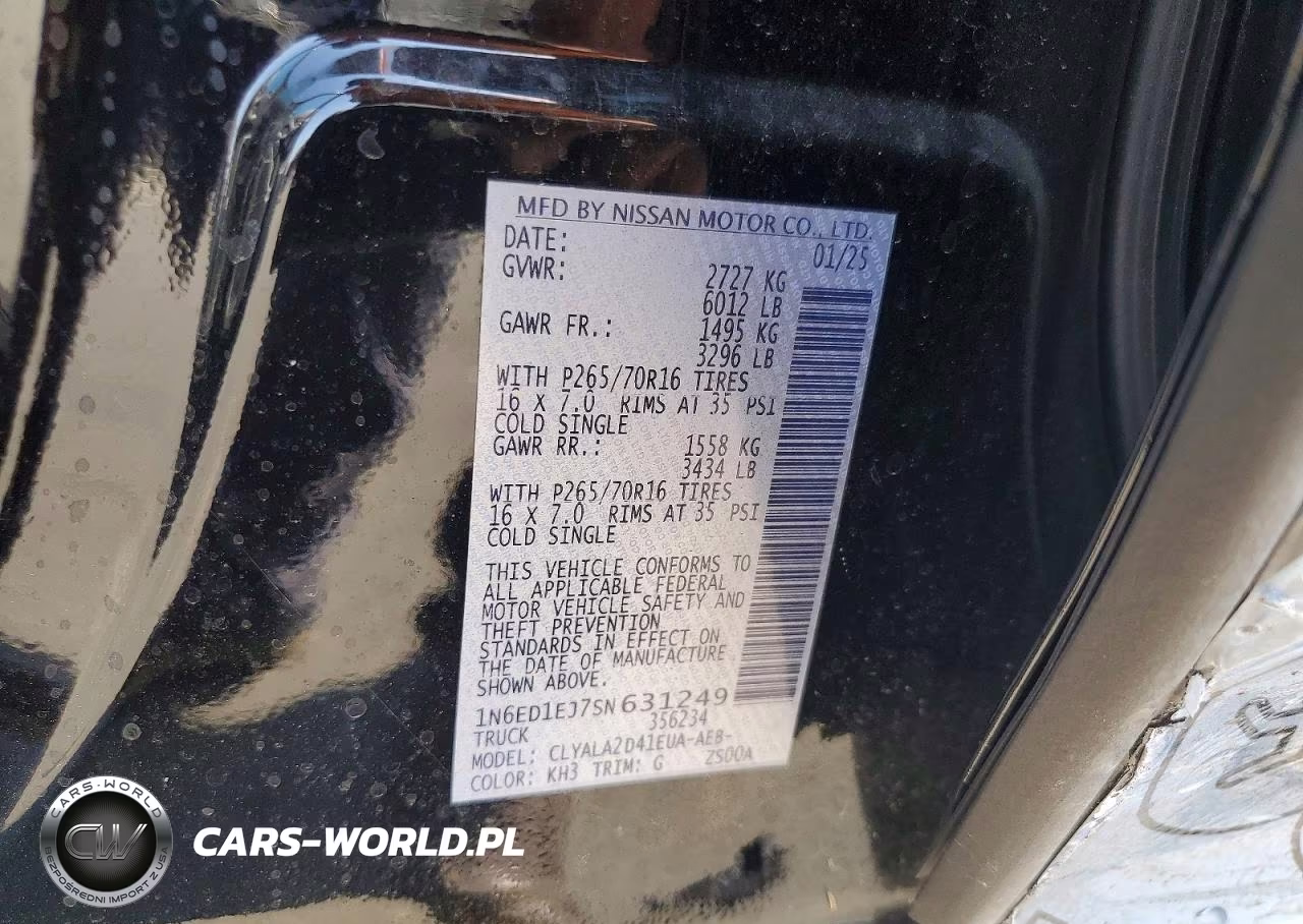 2025 Nissan Frontier S VIN:1N6ED1EJ7SN631249 - 12