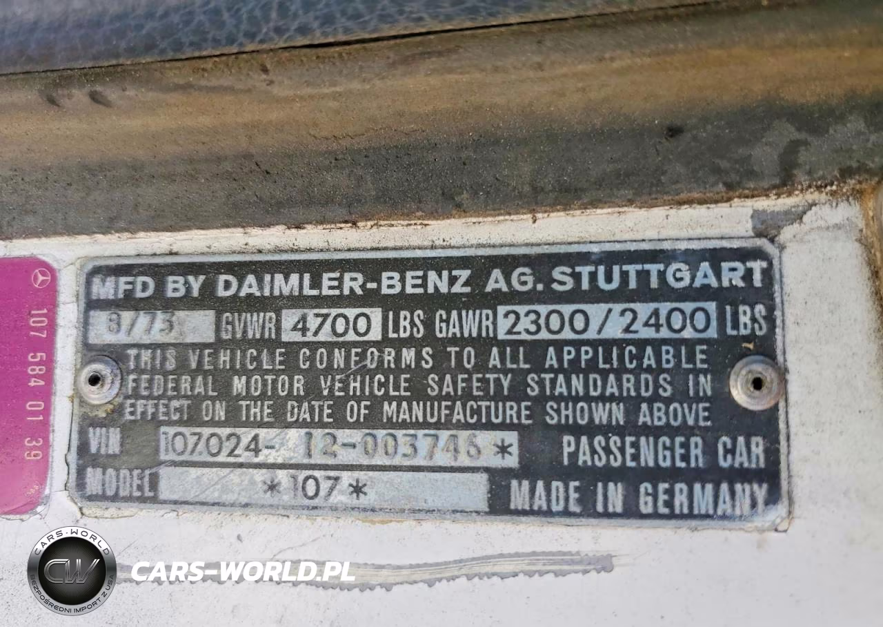 1973 Mercedes-Benz 450 Slc VIN:10702412003746 - 12
