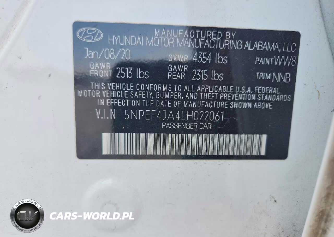 2020 Hyundai Sonata Sel VIN:5NPEF4JA4LH022061 - 13