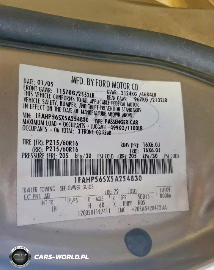 2005 Ford Taurus Sel VIN:1FAHP56SX5A254830 - 12