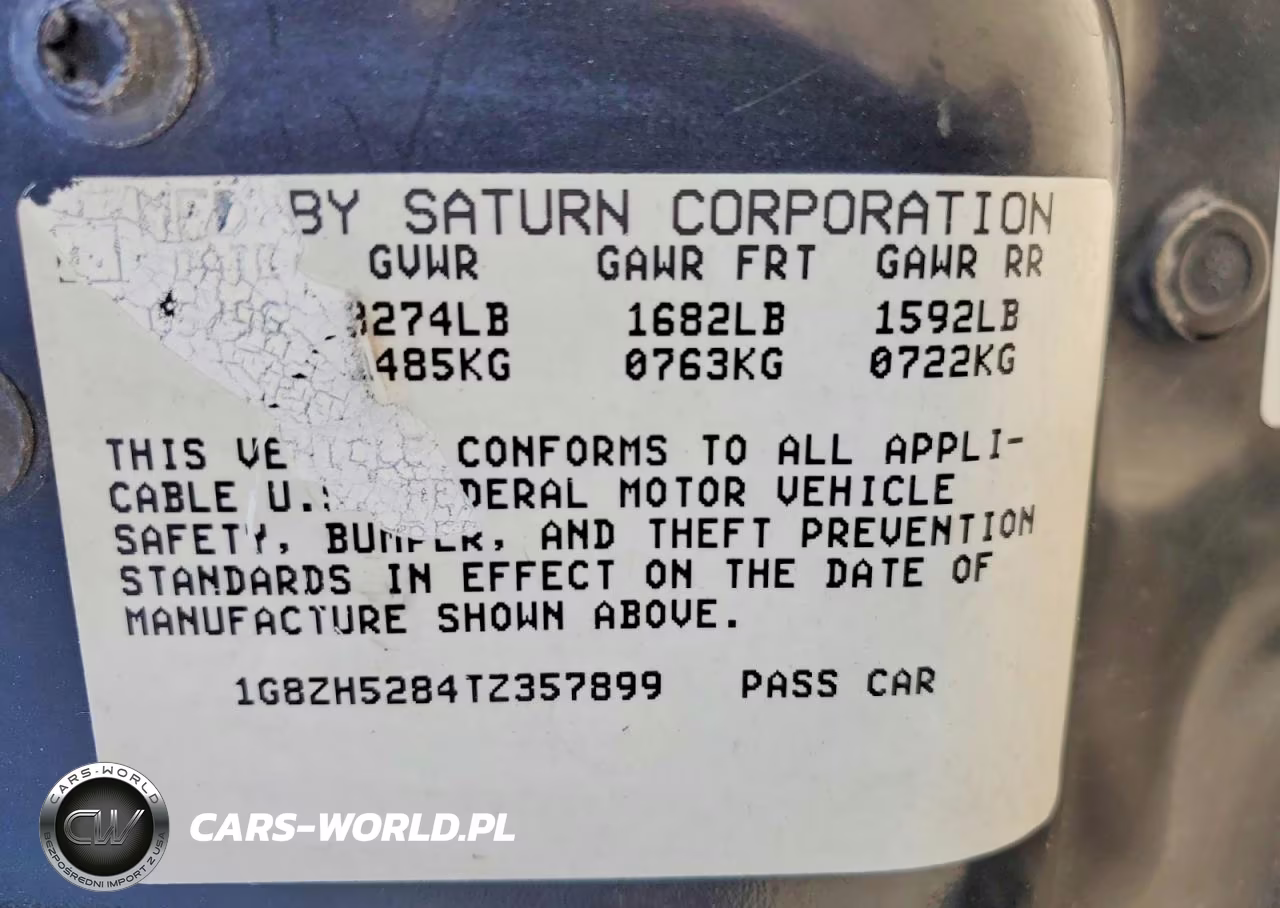 1996 Saturn Sl1 VIN:1G8ZH5284TZ357899 - 12
