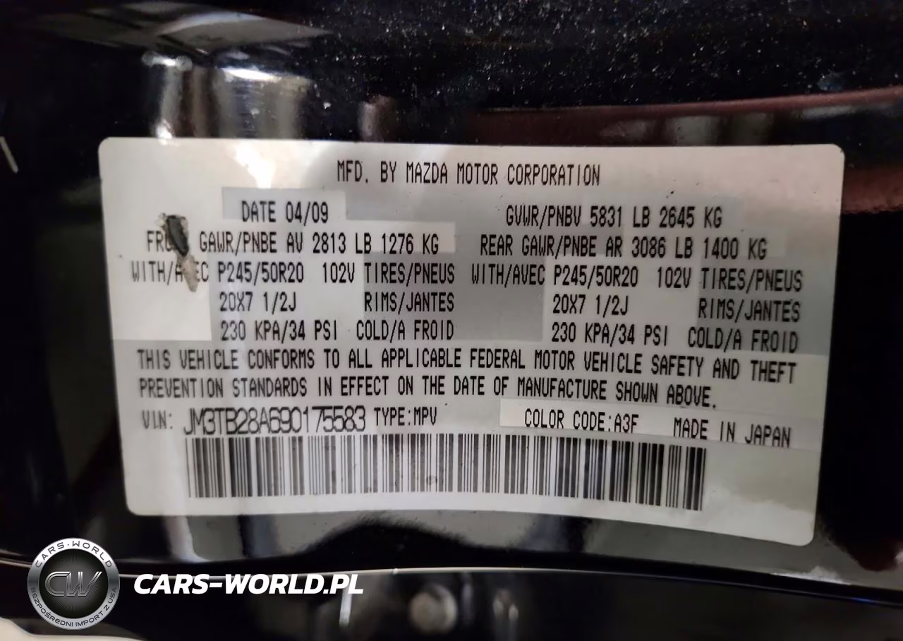 2009 Mazda Cx-9 VIN:JM3TB28A690175583 - 13